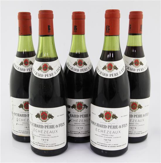 Five bottles of Echezeaux Grand Cru, 1979, Bouchard Pere & Fils,